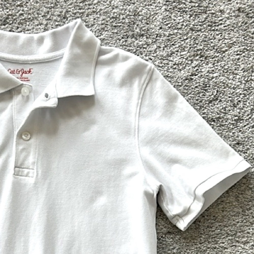 Boys Cat & Jack White Pique Polo - Picture 3 of 5